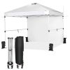 10 x 10 Feet Foldable Commercial Pop-up Canopy with Roller Bag and Banner Strip