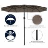 15 Feet Double-Sided Outdoor Patio Umbrella with Crank without Base