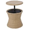 K&K 5 Pieces Patio Furniture Chair Sets, Patio Conversation Set With Wicker Cool Bar Table, Ottomans,Outdoor Furniture Bistro Sets for Porch,Backyard,