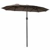 15 Feet Double-Sided Outdoor Patio Umbrella with Crank without Base