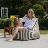 Jaxx Juniper Outdoor Bean Bag Patio Chair, Taupe Stripes