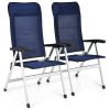 2 Pieces Patio Dining Chair with Adjust Portable Headrest