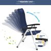 2 Pieces Patio Dining Chair with Adjust Portable Headrest