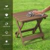 Outdoor Adirondack Foldable Side Table; Patio End Table for Poolside Garden;  Weather Resistant Coffee Table -Plastic High-Density PE