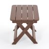 Outdoor Adirondack Foldable Side Table; Patio End Table for Poolside Garden;  Weather Resistant Coffee Table -Plastic High-Density PE