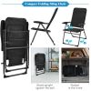 2 Pieces Outdoor Folding Patio Chairs with Adjustable Backrests for Bistro and Backyard