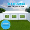 10x30' Wedding Party Canopy Tent Outdoor Gazebo with 5 Removable Sidewalls