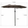 15 Feet Double-Sided Outdoor Patio Umbrella with Crank without Base