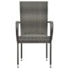 Stackable Patio Chairs 4 pcs Gray Poly Rattan