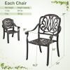 2 Pieces Patio Cast Aluminum Dining Chairs with Armrests