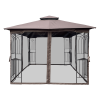 10x10 Outdoor Patio Gazebo Canopy Tent With Ventilated Double Roof And Mosquito net(Detachable Mesh Screen On All Sides); Suitable for Lawn;  Garden;