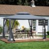 13x10 Outdoor Patio Gazebo Canopy Tent With Ventilated Double Roof And Mosquito net(Detachable Mesh Screen On All Sides); Suitable for Lawn;  Garden;