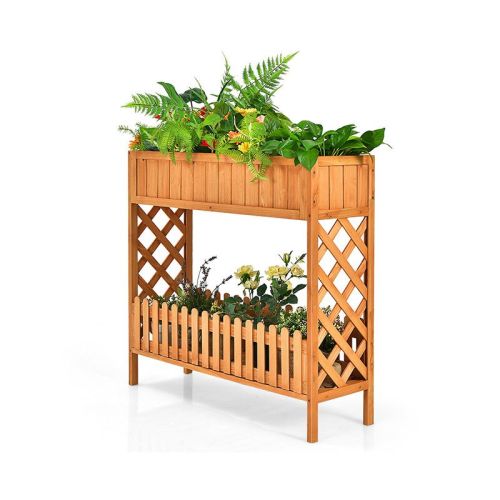 Patio Wooden Raised Plants Flower Planter Box Patio Wooden Raised Plants Flower Planter Box