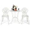 Patio Balcony Stylish Cast Aluminum Bistro Bar Table  Chair 3 Pcs Set