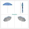 SUNNYFEEL Beach Umbrella 6ft, Portable Outdoor Umbrellas with Carry Bag Sand Anchor Push Button Tilt Pole UPF50+ UV Protection Windproof Sunshade Para