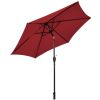 9 FT Outdoor Market Patio Table Umbrella Push Button Tilt Crank Lift