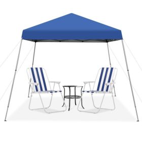 10 x 10 Feet Outdoor Instant Pop-up Canopy with Carrying Bag (Color: Blue)