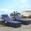 Outdoor Patio Chaise Lounge Chair,Lying in bed with PE Rattan and Steel Frame,PE Wickers,Pool Recliners with Elegant Reclining Adjustable Backrest and