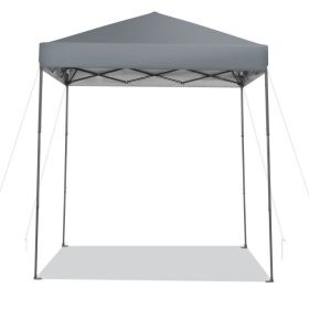 6.6 x 6.6 Feet Outdoor Pop-up Canopy Tent with UPF 50+ Sun Protection (Color: GRAY)