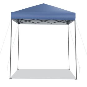 6.6 x 6.6 Feet Outdoor Pop-up Canopy Tent with UPF 50+ Sun Protection (Color: Blue)