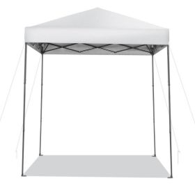 6.6 x 6.6 Feet Outdoor Pop-up Canopy Tent with UPF 50+ Sun Protection (Color: White)