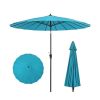 9 Feet Round Patio Umbrella with 18 Fiberglass Ribs