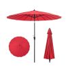 9 Feet Round Patio Umbrella with 18 Fiberglass Ribs