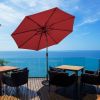 10 Feet Outdoor Patio Umbrella with Bright Solar LED Lights