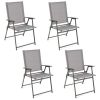 Set of 4 Patio Folding Chair Set with Rustproof Metal Frame