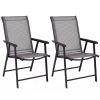 Set of 2 Outdoor Patio Folding Chair with Ergonomic Armrests