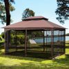 13x10 Outdoor Patio Gazebo Canopy Tent With Ventilated Double Roof And Mosquito net(Detachable Mesh Screen On All Sides); Suitable for Lawn;  Garden;