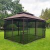 13x10 Outdoor Patio Gazebo Canopy Tent With Ventilated Double Roof And Mosquito net(Detachable Mesh Screen On All Sides); Suitable for Lawn;  Garden;