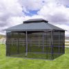 13x10 Outdoor Patio Gazebo Canopy Tent With Ventilated Double Roof And Mosquito net(Detachable Mesh Screen On All Sides); Suitable for Lawn;  Garden;