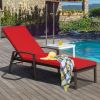 Outdoor Adjustable Reclining Patio Rattan Lounge Chair with Adjustable Backrest