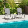 Set of 4 Patio Folding Chair Set with Rustproof Metal Frame