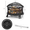 Outddor Patio Garden Beach Camping Bonfire Party Fire Pit With BBQ Grill