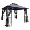 10x10 Outdoor Patio Gazebo Canopy Tent With Ventilated Double Roof And Mosquito net(Detachable Mesh Screen On All Sides); Suitable for Lawn;  Garden;