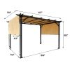 9.5 x 12 Ft Outdoor Pergola Patio Gazebo,Retractable Shade Canopy,Steel Frame Grape Gazebo,Sunshelter Pergola for Gardens,Terraces,Backyard