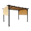 9.5 x 12 Ft Outdoor Pergola Patio Gazebo,Retractable Shade Canopy,Steel Frame Grape Gazebo,Sunshelter Pergola for Gardens,Terraces,Backyard