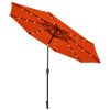 10 Feet Outdoor Patio Umbrella with Bright Solar LED Lights