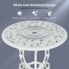 Patio Balcony Stylish Cast Aluminum Bistro Bar Table  Chair 3 Pcs Set