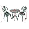 Patio Balcony Stylish Cast Aluminum Bistro Bar Table  Chair 3 Pcs Set