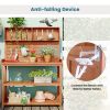 65" Large Wooden Farmhouse Rustic Outdoor Potting Bench Table; Patio Workstation; Garden Potting Bench with 4 Storage Shelves and Side Hook