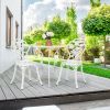 Patio Balcony Stylish Cast Aluminum Bistro Bar Table  Chair 3 Pcs Set