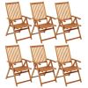 Folding Patio Chairs 6 pcs with Cushions Solid Acacia Wood