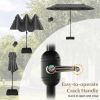 13 Feet Double-Sided Patio Twin Table Umbrella with Crank Handle