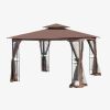 10x10 Outdoor Patio Gazebo Canopy Tent With Ventilated Double Roof And Mosquito net(Detachable Mesh Screen On All Sides); Suitable for Lawn;  Garden;