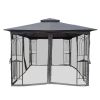 10x10 Outdoor Patio Gazebo Canopy Tent With Ventilated Double Roof And Mosquito net(Detachable Mesh Screen On All Sides); Suitable for Lawn;  Garden;