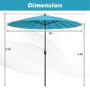 9 Feet Round Patio Umbrella with 18 Fiberglass Ribs