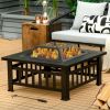 Outddor Patio Garden Beach Camping Bonfire Party Fire Pit With BBQ Grill